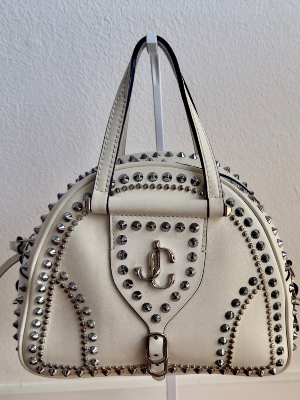 Jimmy Choo Varenne Studded Bag White
